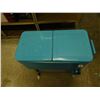 Image 2 : Vintage Style Blue Cooler on Wheels