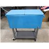 Image 4 : Vintage Style Blue Cooler on Wheels