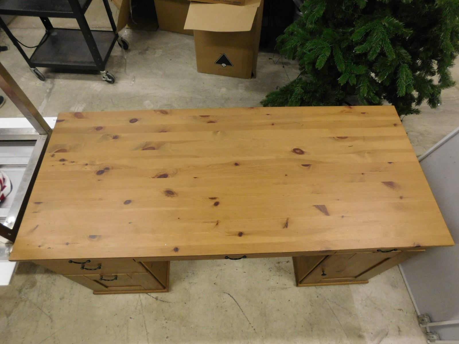 Wooden Office Desk Natural Knotty Pine 5ft x 26" x 29"