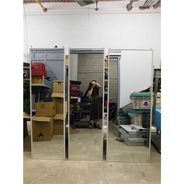 Set of 3 Large Closet Mirror Sliding Panels Doors