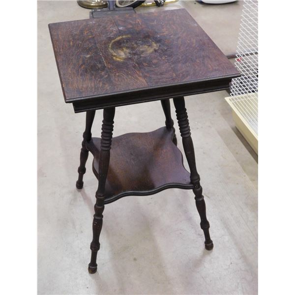 Wooden Side Parlor Table Bedside Victorian Square Style