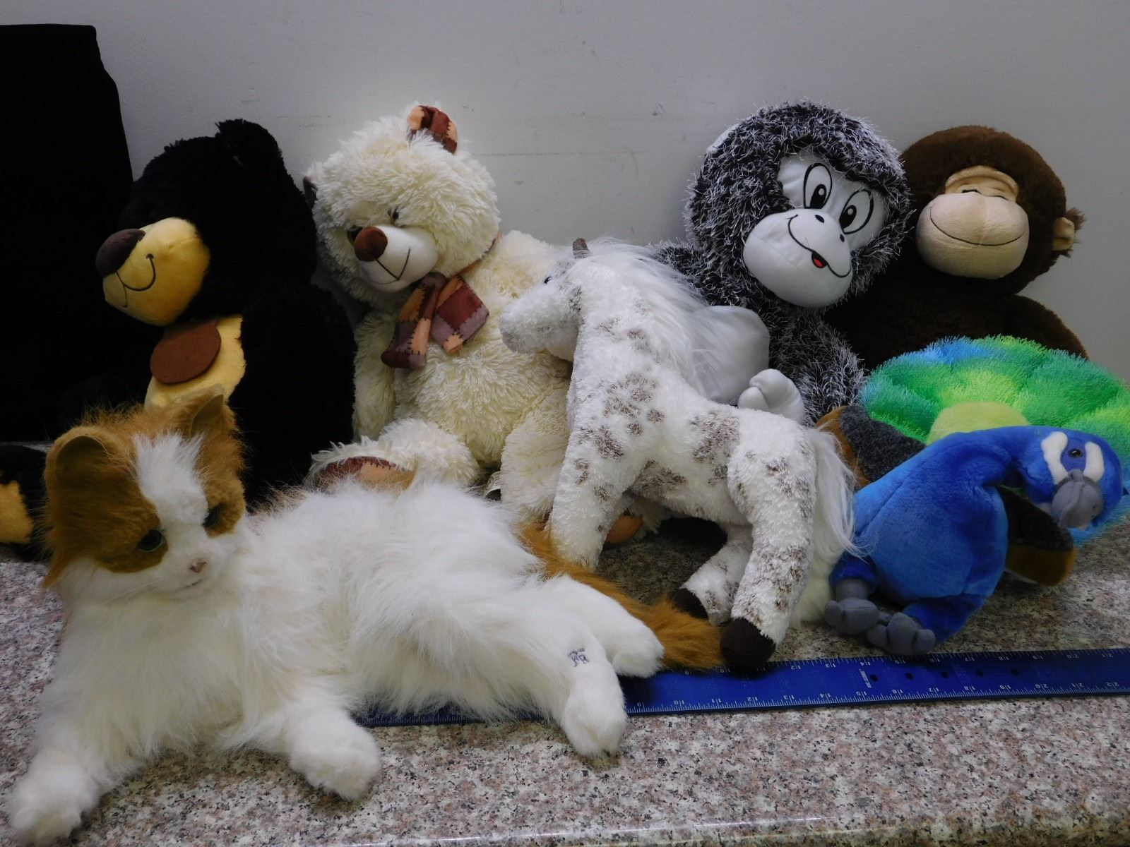 Animal Plushies Lot Of Hasbro Fur Real Monkey Teddy Pear Peacock Animal plushies lot of hasbro fur real monkey teddy pear peacock