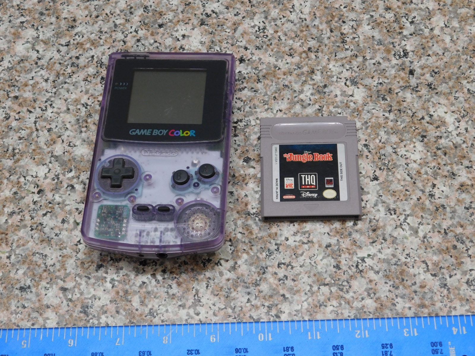 Gameboy Color Clear Purple With Jungle Book Game WORKS