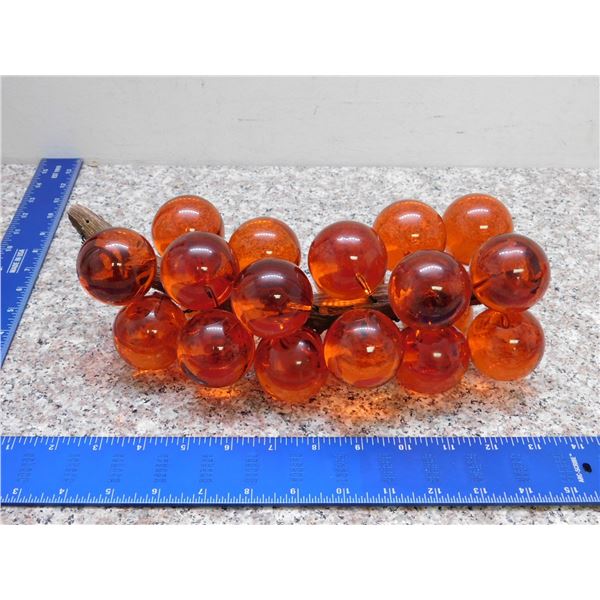 Lucite Grape Centerpiece Orange Glass Decor Mid Century