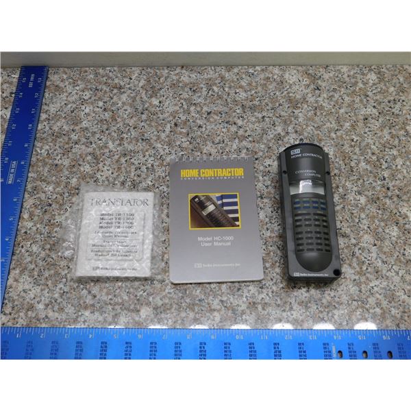 Home Contractor HC-1000 Conversion Computer with user manual