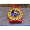 Image 2 : Lot of 3 Mickey Mouse Pull String Vintage Clocks Toys Plastic 1980s Mattel