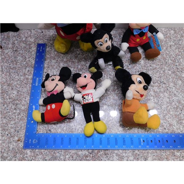 Lot of 6 Vintage Mickey Mouse Plushies