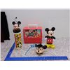 Image 1 : Lot of 4 Vintage Mickey Mouse Drink Sippy Cups and Lunch Box Plastic Disney World