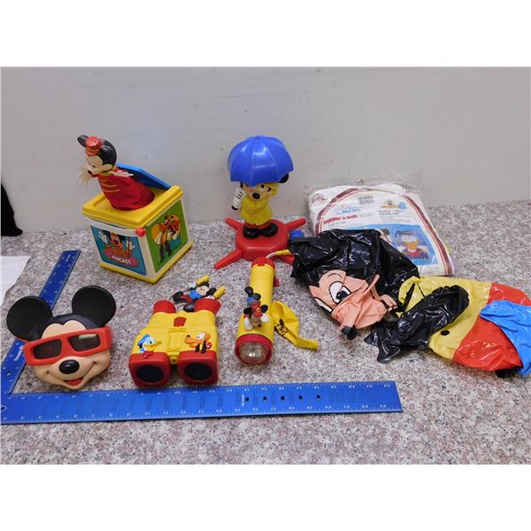Lot of 7 Vintage Mickey Mouse Disney Misc Toys Goggles Water Toys Etc