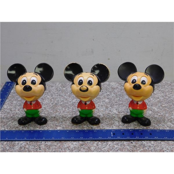 Vintage Lot of 3 Mickey Mouse Pull String Talking Character Toys