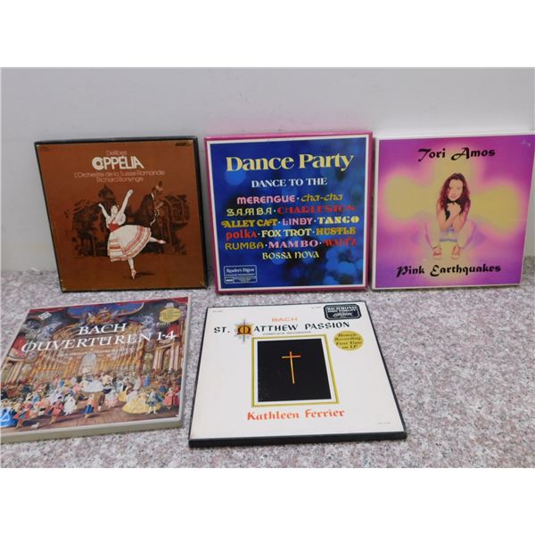 Lot of 4 Classical Box Set Records and 1 Tori Amos Box Set + Inserts Missing Record