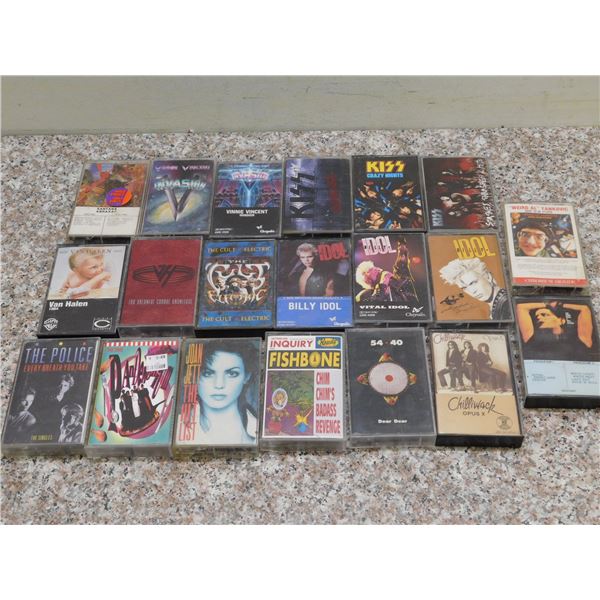 Lot of 20 Cassette Tapes KISS Van Halen Billy Idol