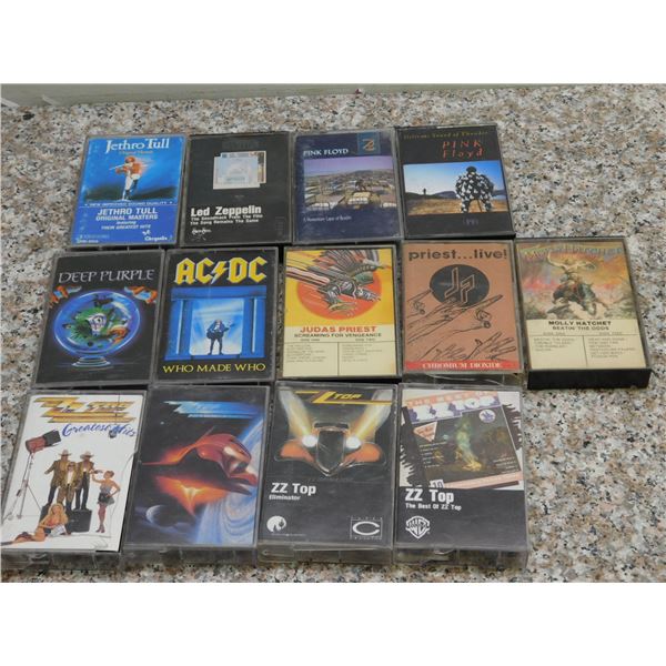 Lot of 13 Cassette Tapes Pink Floyd Judas Priest ZZ Top