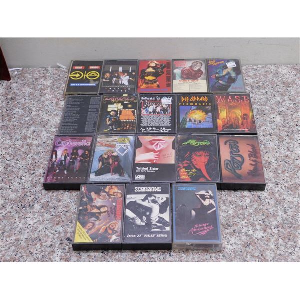 Lot of 18 Cassette Tapes Hard Rock Heavy Metal Twisted Sister Poison Scorpions