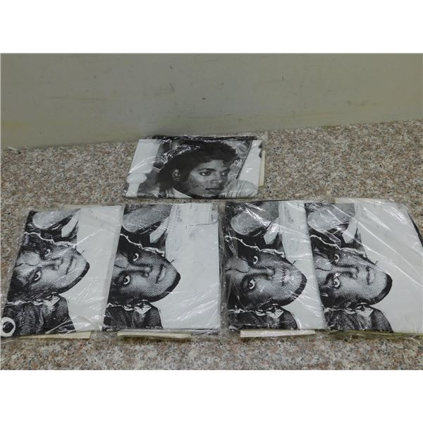 Lot of 5 Polyester Michael Jackson Flags