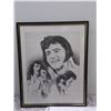 Image 4 : Lot of 3 Elvis Presley Block of 40 Stamps Coin and Framed Picture