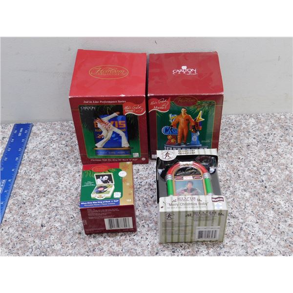 Lot of 4 Elvis Presley Christmas Ornamets Carlton Heirloom
