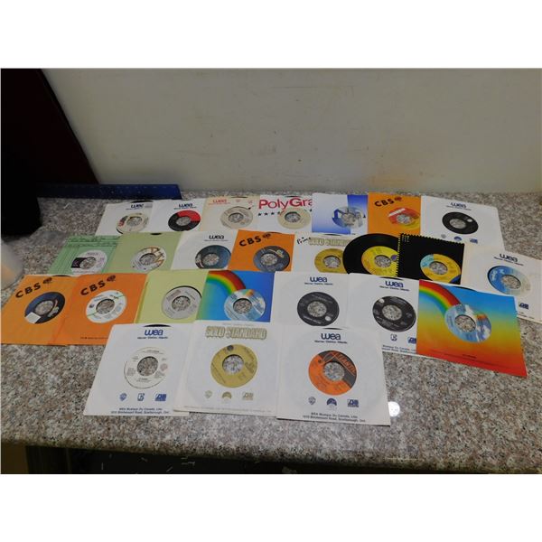 Lot of 25 1980s Mostly Rock 45s Records