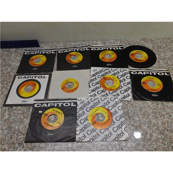 Lot of 10 1960s Capitol Swirl Yardbirds Beach Boys Bob Seger Swinging Blue Jeans