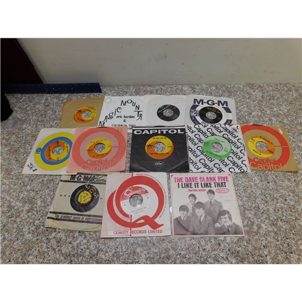 Lot of 12 Dave Clark 5 The Animals Hermans Hermits Records 45s
