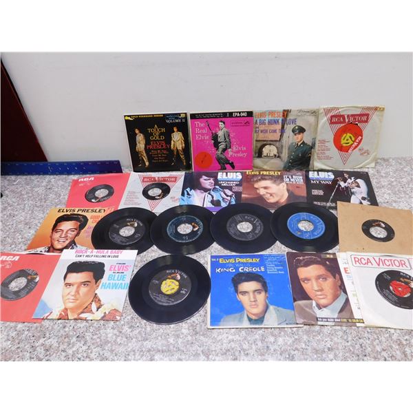 Lot of 20 Elvis Presley Records 45s EPs Picture Sleeves Singles