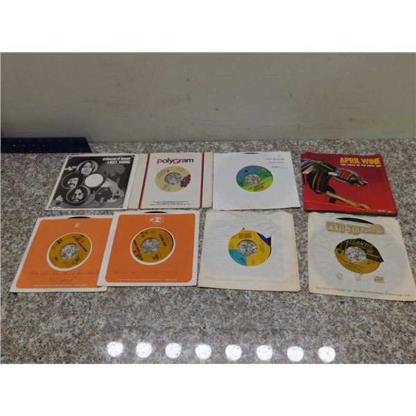 Lot of 8 Canadian Rock Guess Who Neil Young Buffy St Marie April Wine Records 45s