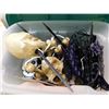 Image 2 : Bin of Misc Halloween Blow Mold Skeleton Lights Decor Etc Includes Bin