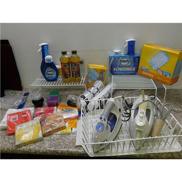 Lot of Household Kitchen Cleaning Supplies Etc