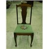 Image 1 : Antique Dining Chair With Embroidered Seat Cushion