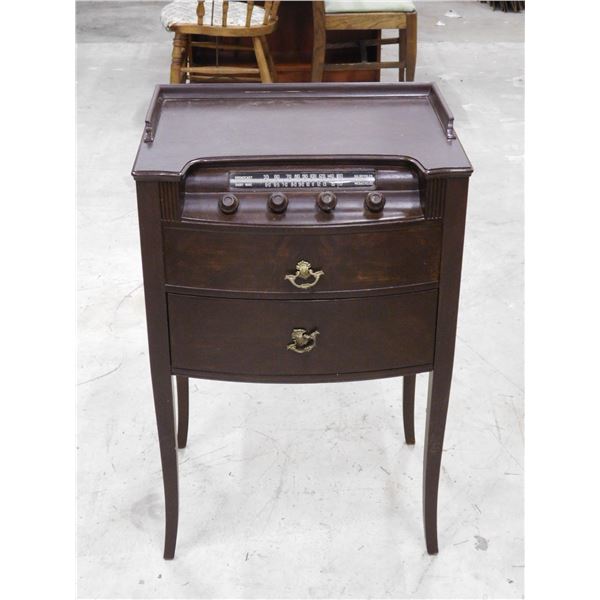 Antique Vintage Shortwave Radio End Table Record Player 21" Long 16" Wide 32" Tall
