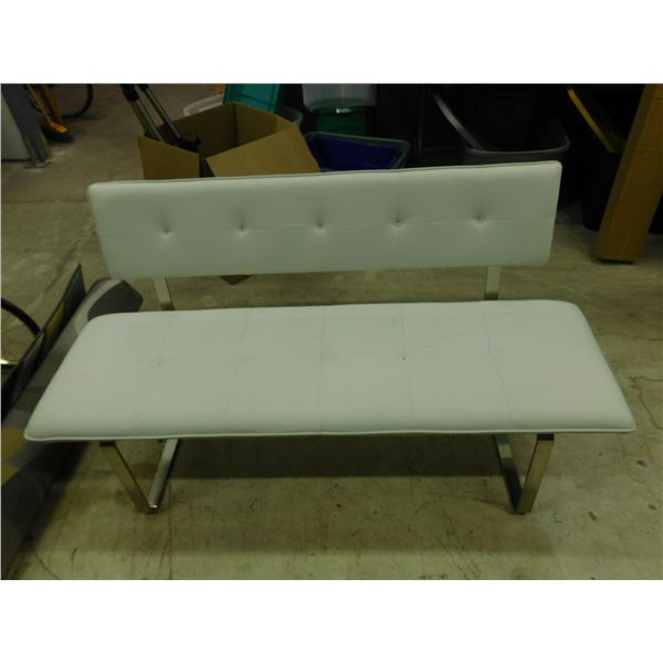 Modern White Couch Chrome Accent Structube 5ft wide 2ft deep