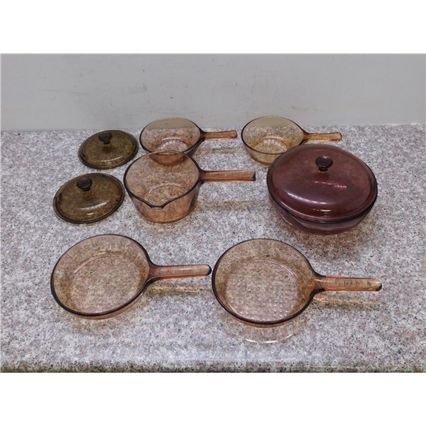 Corningware Lot of Glass Cooking / Baking Pots and Pans