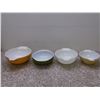 Image 1 : Lot of 4 Pyrex Mixing Bowls Green Yellow Floral Etc