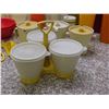 Image 6 : LARGE LOT of Vintage 1970s Tupperware Yellow Orange Red Green Retro Cups Baking Cooking Etc