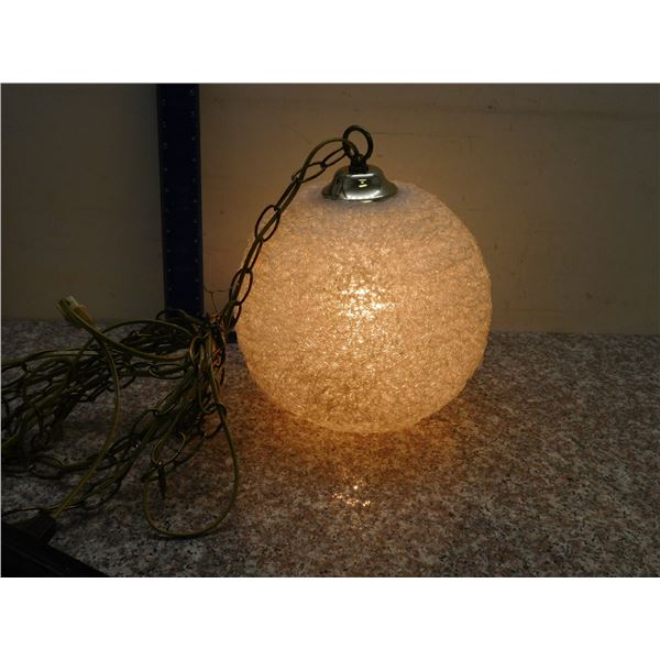 Swag Chain Lamp Clear White Spaghetti Round Orb