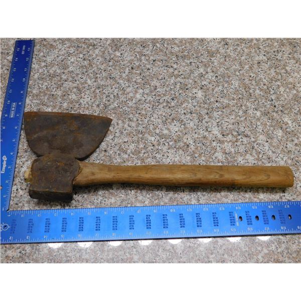 Vintage Antique Broad Axe Wooden Handle