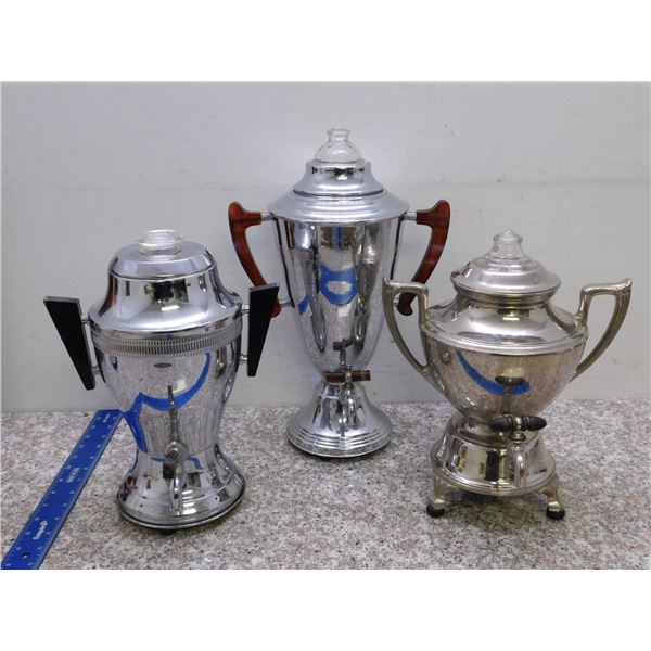 Samovar Coffee Perculators Kettle Water Boiling Chrome Russian