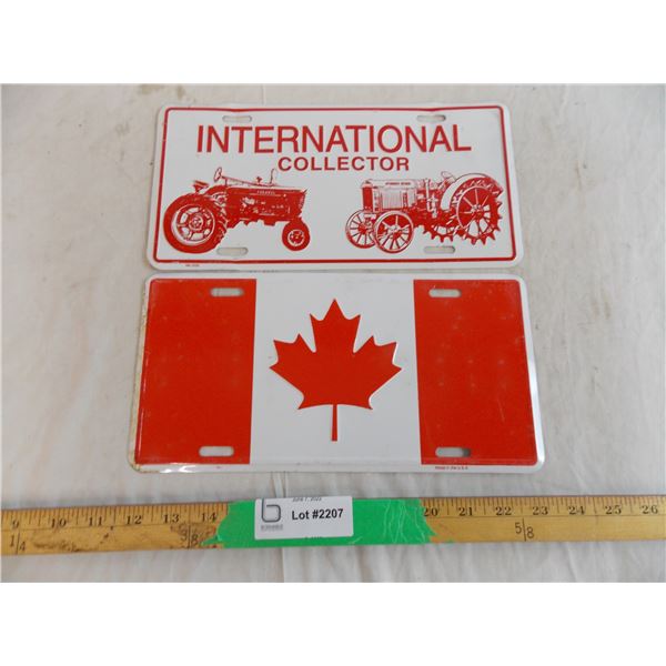 International collector plate and canada plate