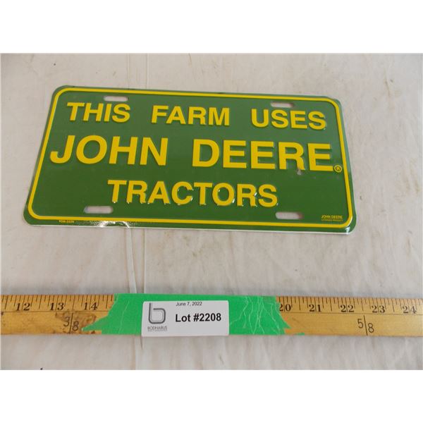 John deere license plate