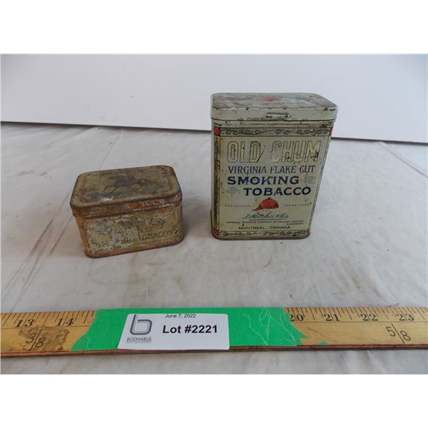 Old Chum and Repeater tobacco tins