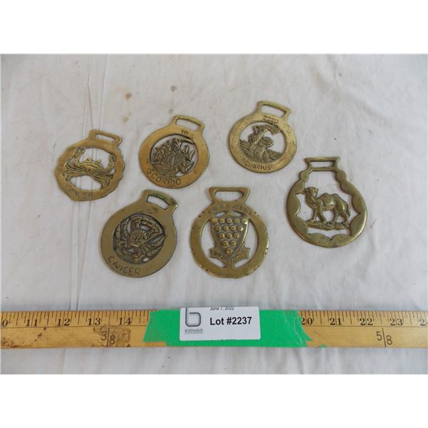 (6) Brass badges