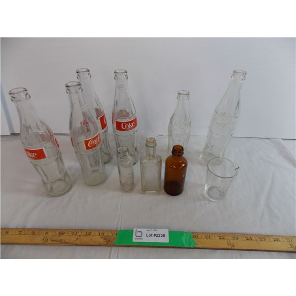 Assorted glass bottles