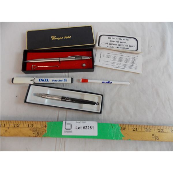 LCD quartz pen watch and other pens