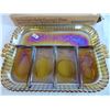 Image 3 : Iridescent Gold carnival Glass 1202 vintage relish tray