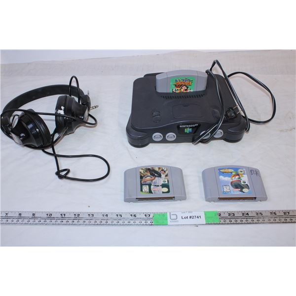 Nintendo 64 with 3 Games,headphones