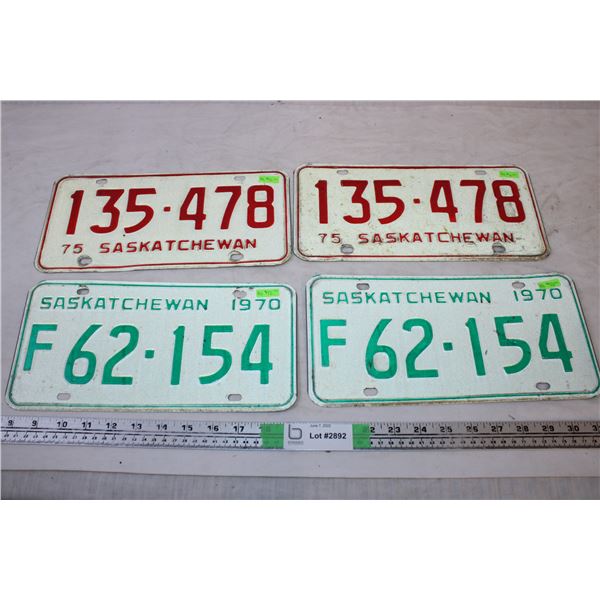 1970,1975 Saskatchewan License Plates (4)