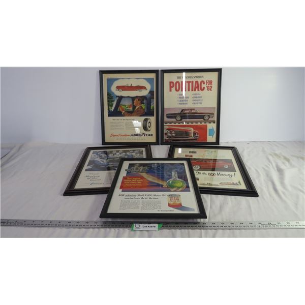 (5) Framed Vintage Advertisements