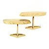 Image 4 : Men's Solid 14k Yellow Gold Textured Oval Tree Stump Pattern Cufflinks Links