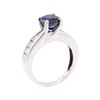 Image 4 : 3.00 ctw Synthetic Sapphire And Diamond Ring - 14KT White Gold