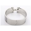 Image 2 : Hermes Gray Metal Clic Clac Wide Bangle Bracelet